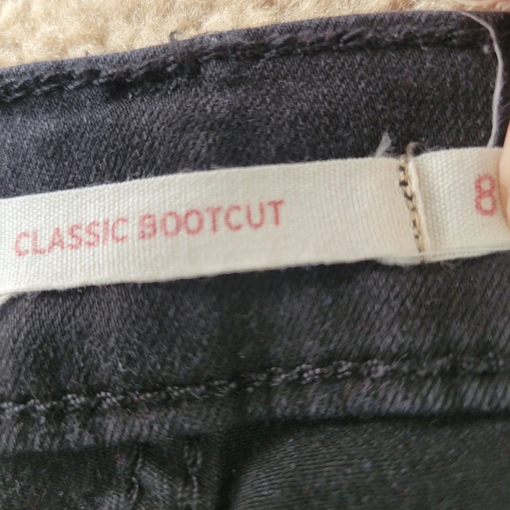 Levi's 8 Lot of 2 Classic Bootcut Jeans Black Mid‎ Rise Stretch Denim WaterLess